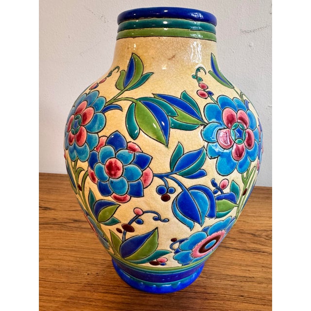 1920s Art Deco Boch Frères Keramis Vase by Charles Catteau For Sale In Miami - Image 6 of 6