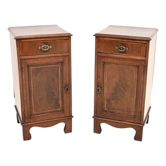 Antique Edwardian Bedside Tables, 1900, Set of 2 For Sale