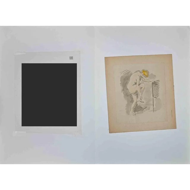 Modern Gaspard Maillol, Nude of Woman, Ink & Watercolor Drawing, Early 20th Century For Sale - Image 3 of 4
