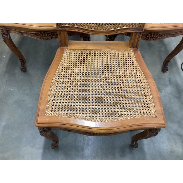 Classic French Double-Caned Dining Chairs/6 For Sale - Image 4 of 12