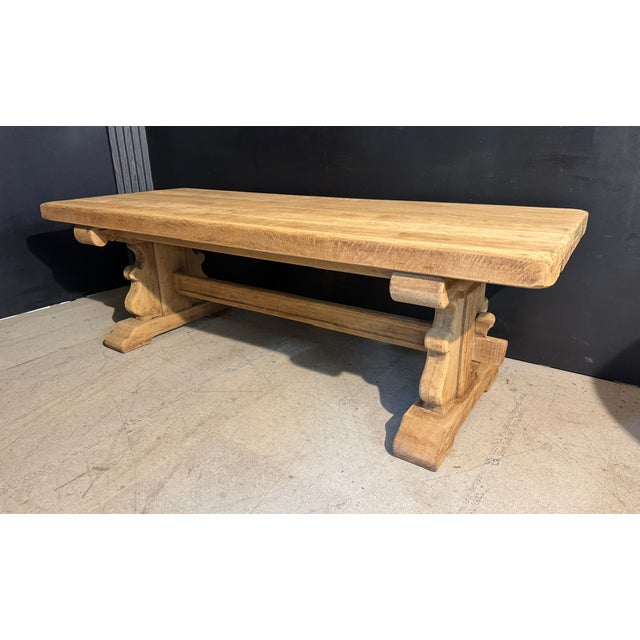 1920s Large Extendable Farmhouse Dining Table in Oak, 1920 For Sale - Image 5 of 18