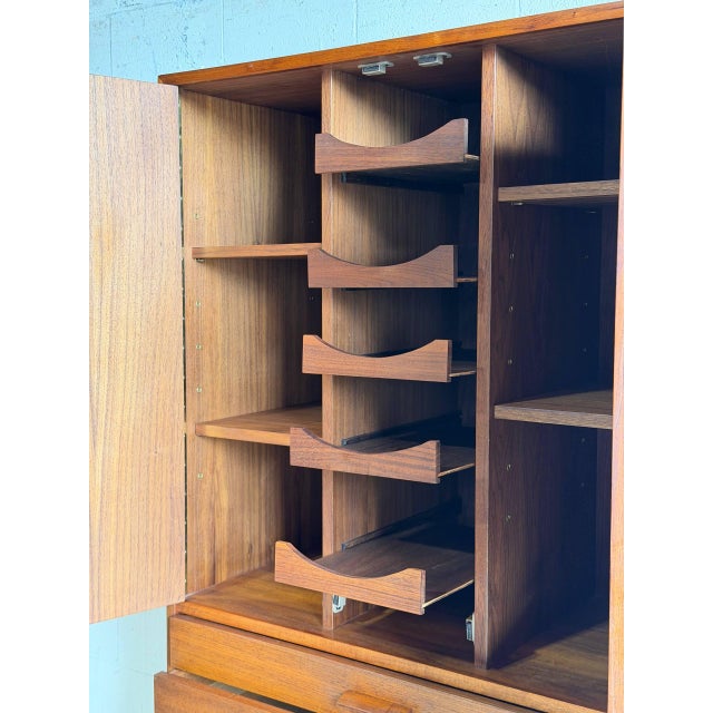 Mid-Century Modern Mid 20th Century In Style of Richard Artschwager Walnut Gentleman’s Chest Mid Century Modern Tall Dresser Cabinet For Sale - Image 3 of 10