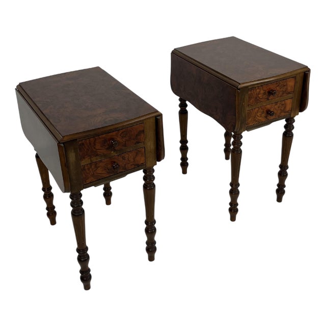 Victorian Style Folding Bedside Tables, 1960s, Set of 2 For Sale