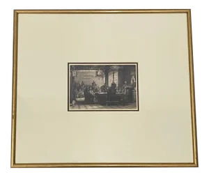 G. Paterson "Dinner Party at a Mandarin's House" Original Engraving After T. Allom C.1840