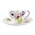 Shelley Wind Flower Tea Cup, Dainty Shape Cup and Saucer English Fine Bone China For Sale
