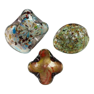 Mid-Century Murano Italy Art Glass Bowl Lot - Set of 3