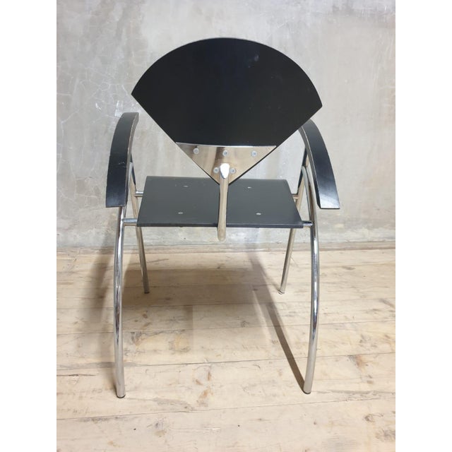 A postmodern armchair from the 1990s, created in the expressive aesthetic characteristic of Stol Kamnik’s production in...