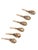 Asian Modern Bat Trang Vietnam Ceramic Soup Spoons Hand Painted With Floral Petal Motif - Set of 6 For Sale In New York - Image 6 of 6