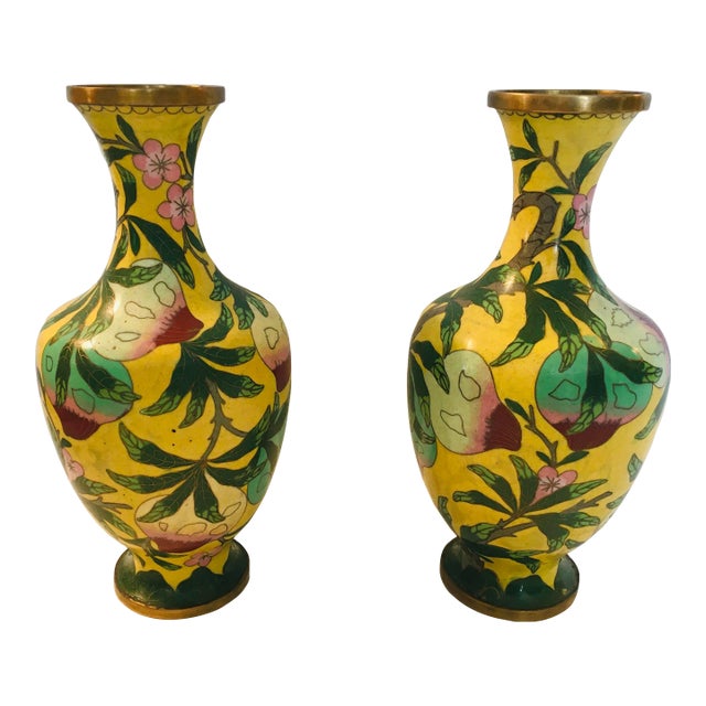 Chinese Cloisonn� Vases- a Pair For Sale