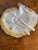 This vintage gold-lipped mother-of-pearl caviar service set features a large, natural oyster shell bowl with a brilliant...