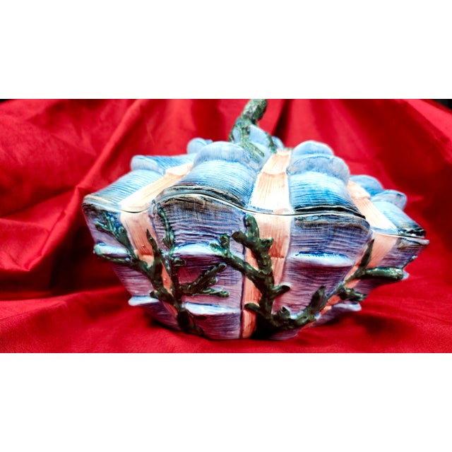 Etruscan Pottery Shell & Seaweed 37" Circumference Italian Seashell Majolica 2Oth Century For Sale - Image 15 of 18