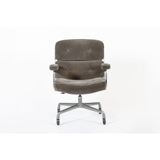 Vintage Eames Time Life Gray Velvet Office Chair Herman Miller 1978 For Sale - Image 11 of 13