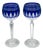 Vintage Crystal Clarendon Hock Wine Glasses from Waterford, Blue Cut in Clear, 1980s, Set of 2 For Sale