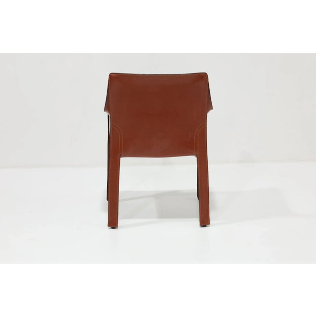 Mario Bellini Mid-20th Century 413 “Cab” Chair Attributed to Mario Bellini for Cassina in Hazelnut Leather For Sale - Image 4 of 4