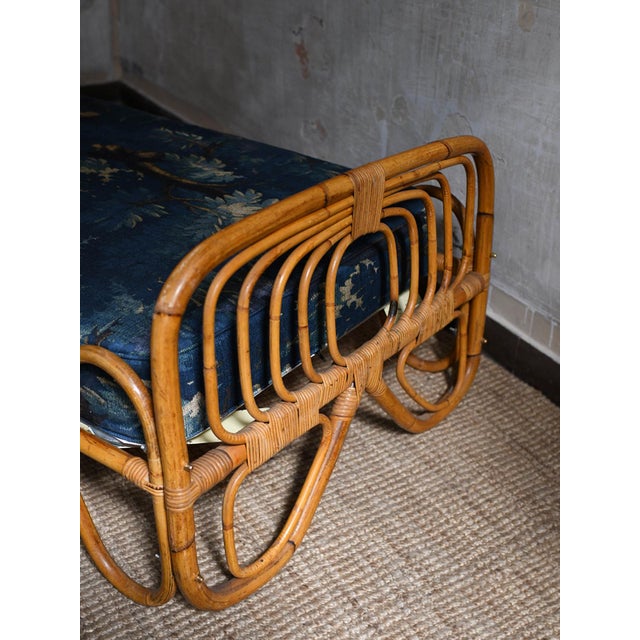 Bamboo and Wicker Daybed, 1960s For Sale - Image 3 of 6