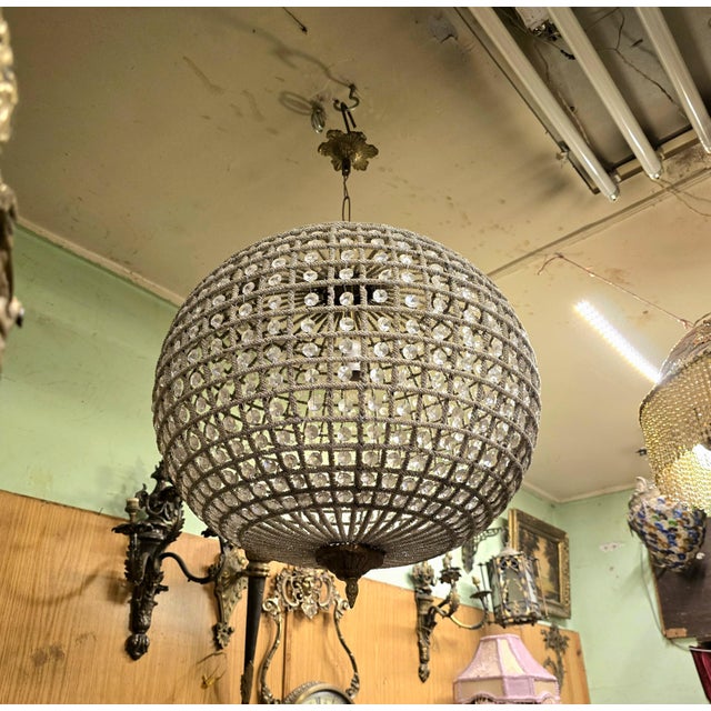 French French Style Elegance Gold Chandelier Crystal For Sale - Image 3 of 3