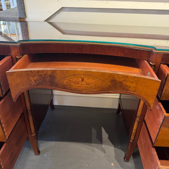 Brown 1940s Vintage Berkey and Gay Crotch Mahogany Desk For Sale - Image 8 of 11