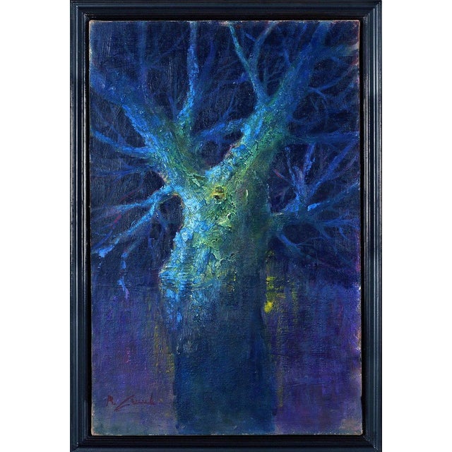 Blue Renato Criscuolo, Blue Tree, 2008, Oil on Canvas For Sale - Image 8 of 11
