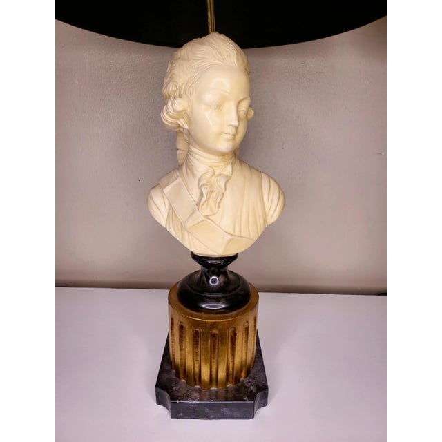 Black 1960s Male and Female Busts on Marble With Bases With Shades - a Pair For Sale - Image 8 of 9
