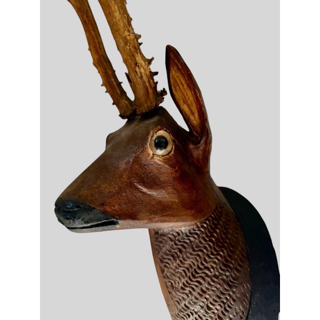Cabin 1900s Black Forest Deer Head For Sale - Image 3 of 7