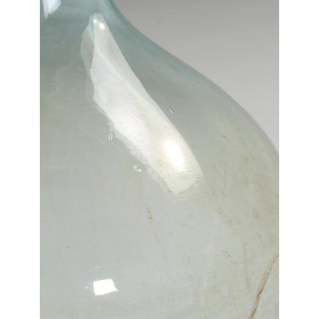 Transparent Demijohn or Carboy Glass Bottle in the Original Wooden Crate For Sale - Image 8 of 12