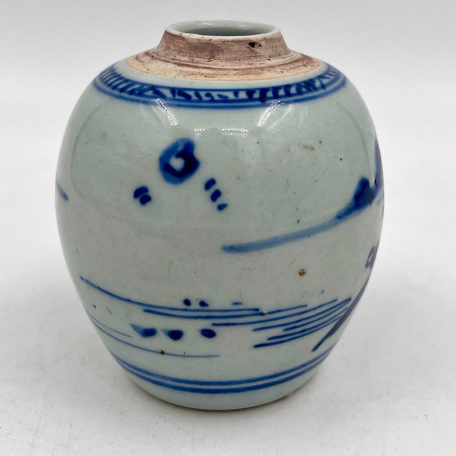 Antique Chinese Petite Blue and White Ginger Jar For Sale - Image 4 of 12