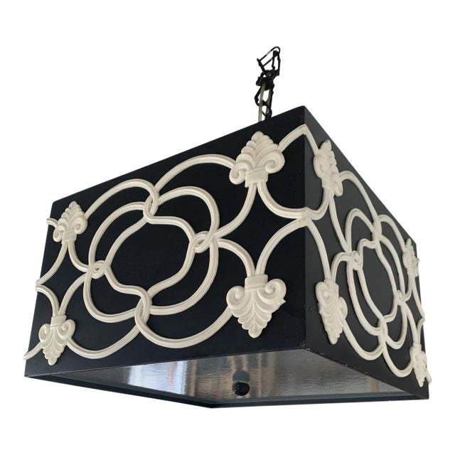 Vintage Hollywood Regency Box Chandelier For Sale