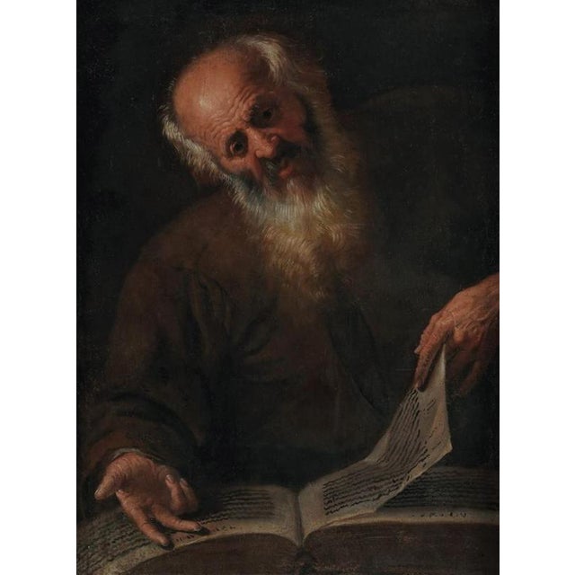 Neapolitan School, Portrait of a Philosopher, 17th Century, Oil on Canvas For Sale - Image 4 of 7