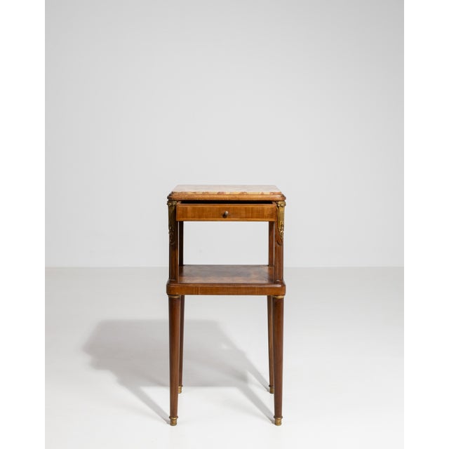 Louis XVI Marble-Top Side Table with Brass Details, Neoclassical Style, France, 19th Century For Sale - Image 13 of 13