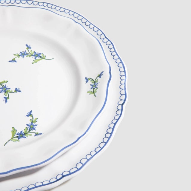 ZdG Les Bleuets Salad Plates, Bleu Egyptien et Vert - Set of 2 For Sale - Image 6 of 13