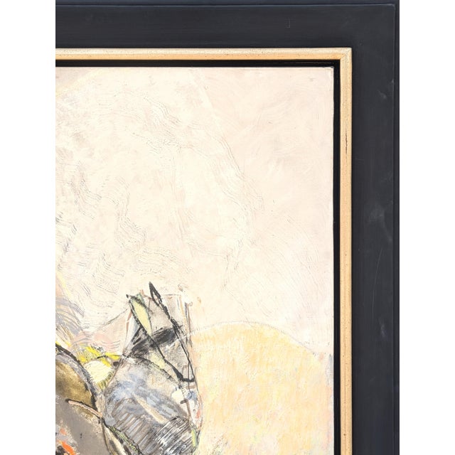 Textile Joël Dabin "Cheveux en Liberte" Modern Yellow Abstract Expressionist Painting of Horses, 1992 For Sale - Image 7 of 12