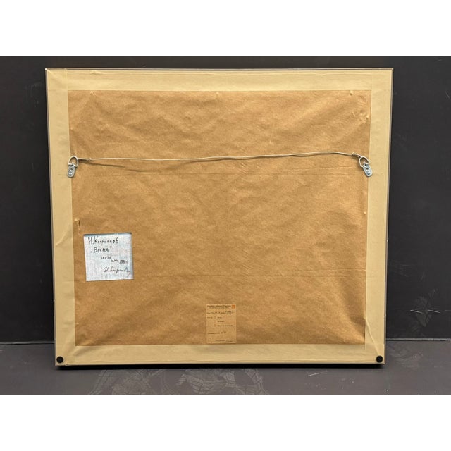 Royal Blue Reclining Nude, Titled "Spring", Oil on Canvas, C. 1990 For Sale - Image 8 of 10