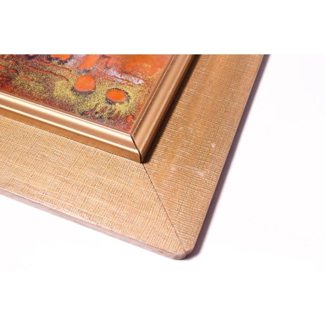 Mid-Century Israeli Enamel on Copper Cityscape For Sale - Image 10 of 12