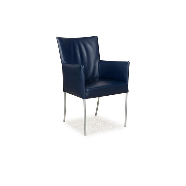 Arc-E Leather Blue Dining Room Chairs, Set of 8 For Sale - Image 13 of 14