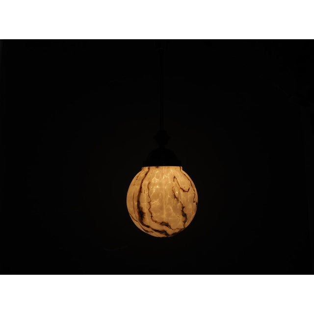 Czech Art Deco Pendant with Opaline Glass Shade, 1930s For Sale - Image 10 of 13