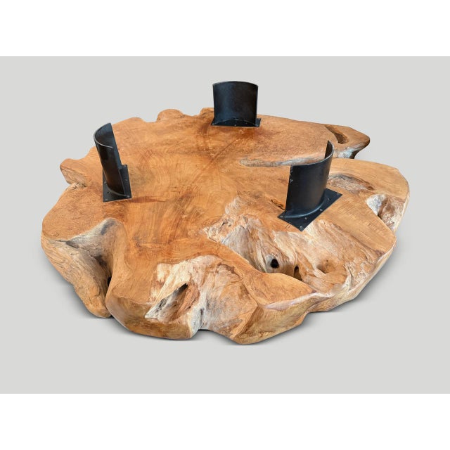 Andrianna Shamaris Sculptural Century Old Teak Wood Coffee Table For Sale - Image 4 of 18