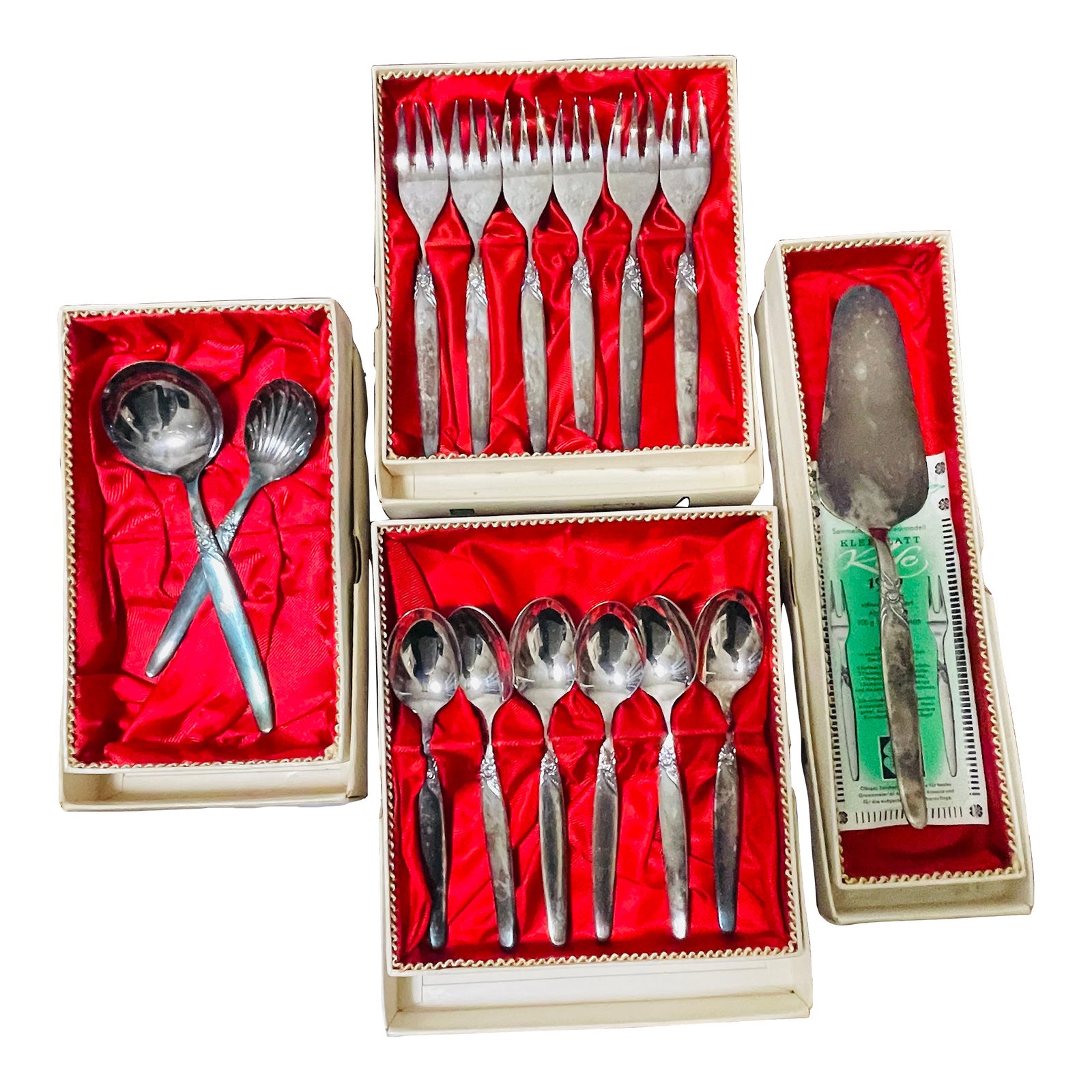 Antique German Kleeblatt Rose 1959 Vintage Spoons and Forks