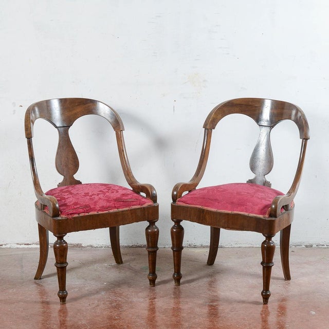 Red Fabric Armchairs, Set of 2 For Sale - Image 12 of 18