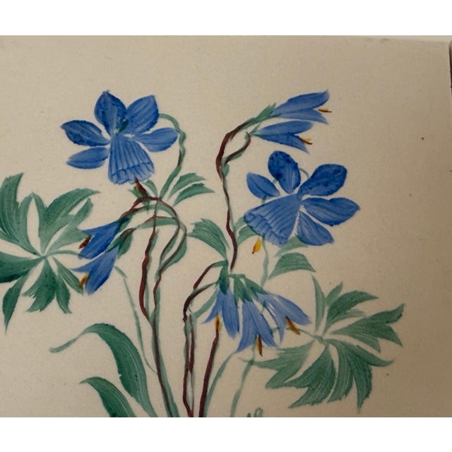 Josef Frank Hand-Painted Botanical Ceramic Tiles by Josef Frank, Meissen, Germany, 1960, Set of 9 For Sale - Image 4 of 15