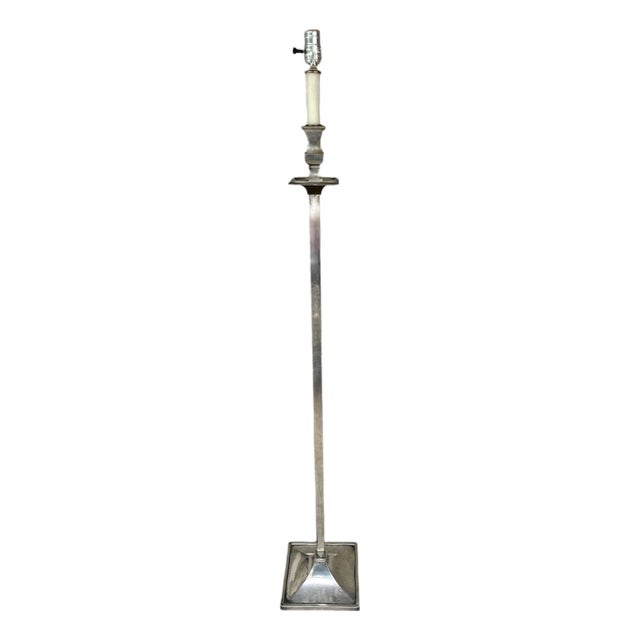 Mid 20th Century Spanish Silver Floor Lamp For Sale