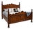 Handcrafted Italian Solid Walnut Panel King Bed For Sale