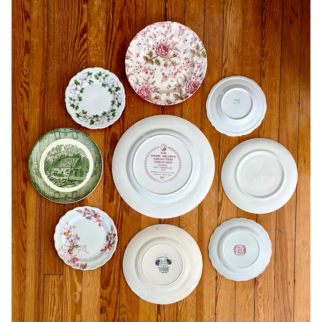 Vintage Ironstone Wall Plate Collection - Set of 9 Plates For Sale - Image 11 of 13