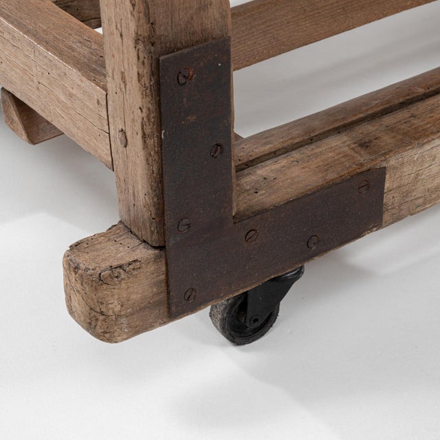 1930s French Industrial Bakery Rack on Wheels For Sale - Image 13 of 18