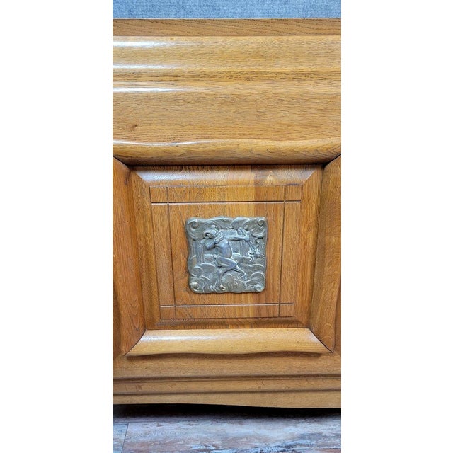 1940s Art Deco Style Sideboard in Light Oak, 1940s For Sale - Image 5 of 8