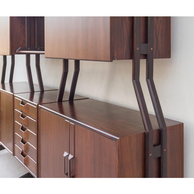 Vintage Italian Modular Bookcase in Rosewood, 1960s For Sale - Image 13 of 18