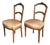 Pair Antique Hand Carved French Side Chairs With Fortuny Style Upholstered Seats For Sale