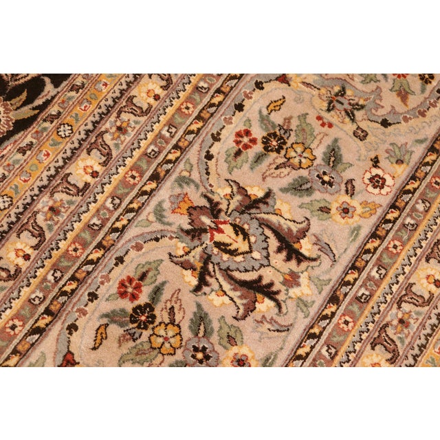 1990s Heritage Tabriz Pak-Persian Charcoal/Taupe Wool Rug - 10'0'' X 14'3'' For Sale - Image 5 of 8