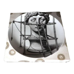 Fornasetti Themes & Variation Porcelain Plate, Number 200