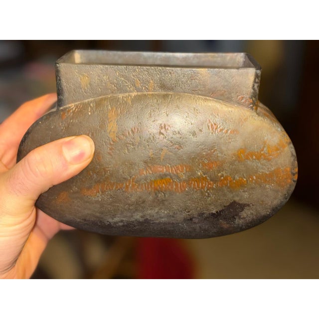 Brutalist Art Nouveau Garden Vase in Orange Glass Paste from Daum Nancy, 1890s For Sale - Image 3 of 9