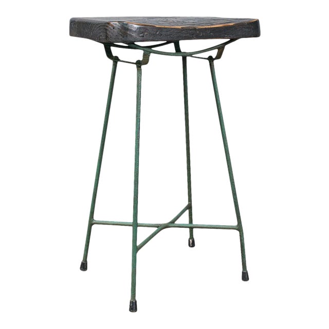 1940s Vintage English Pine Munitions Factory Stool For Sale